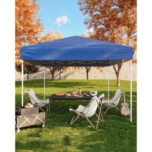 10x10 Pop Up Canopy with 3 Height Settings, Easy Setup, 4 Sandbags & Carry Bag For Camping, Parties, Events - 1 of 4
