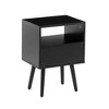 Natural 15.75" Rattan End Table with Drawer and Solid Wood Legs, Modern Nightstand, Side Table - 2 of 4