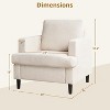 Mid-Century Accent Chair, Single Seat Sofa Modern Living Room Arm Chair With Breathable Linen Fabric - 3 of 4