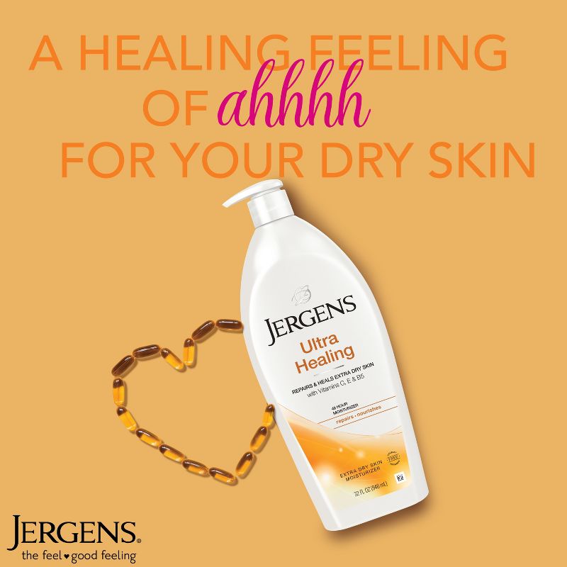 Jergens Ultra Healing Hand and Body Lotion, Dry Skin Moisturizer with Vitamins C, E, and B5, 4 of 16