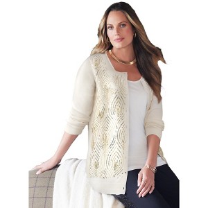Catherines Sequin Jewel-Neck Cardigan - 1 of 2
