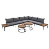Nestfair 6pc Metal Frame Outdoor Sectional Set with Nesting Coffee Tables and Cushions Gray - 2 of 4