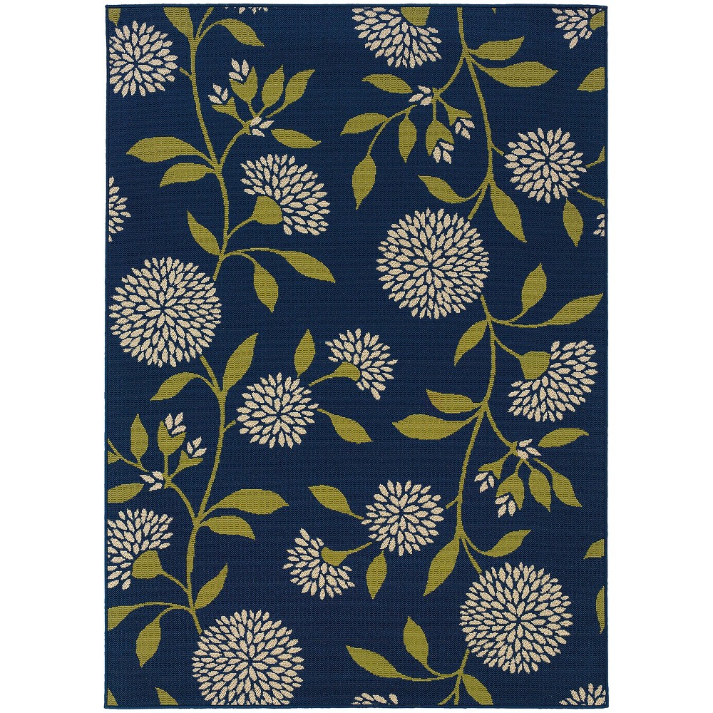  Cozumel Floral Patio Rug Blue/Green