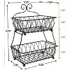 Sorbus2-Tier Fruit Breadbasket Display Stand, Counter Storage for Kitchen, Bathroom, Rectangular Antique Metal - 4 of 4