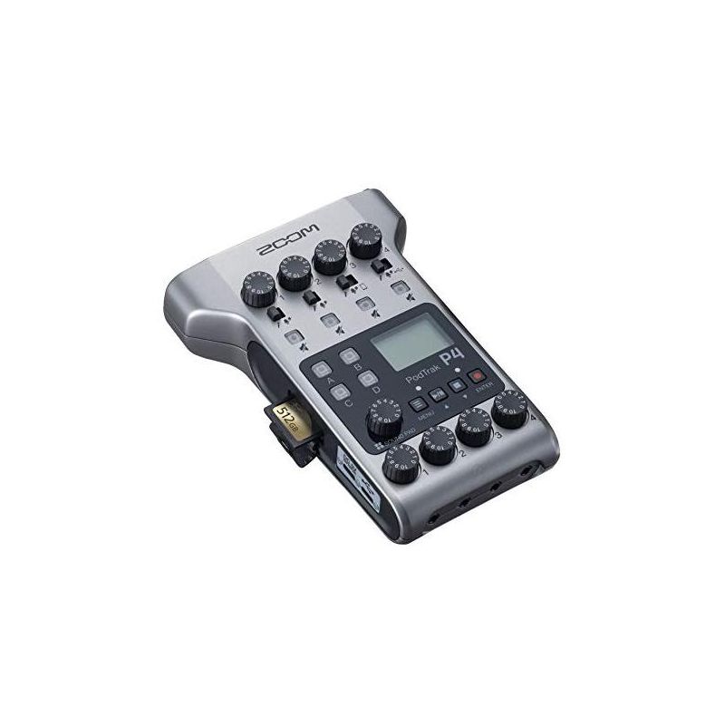 Zoom PodTrak P4 Podcast Recorder, Battery Powered, 4 Microphone Inputs, 4 Headphone Outputs, Phone Input, Sound Pads, Record to SD card, Audio Interface Mode, 3 of 8