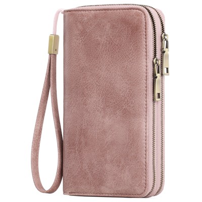 FATMOON Women’s Wallet - RFID Blocking Large Capacity Vegan Leather Clutch Wallet with Wristlet –Secure & Spacious for Daily Use,Travel
