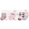 Hudson Baby Infant Girls Cotton Rich Newborn and Terry Socks, Pink Moose - 2 of 2