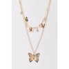 Slickblue Women's Necklace, Gold Double Chain with 3D Butterfly Pendants and Faux Crystals, Trendy Style, 16-19.5" - 2 of 3