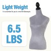 FDW Female Mannequin 53-67 Inch Adjustable Mannequin Torso Dress Form with Realistic Female Body Shape & Stand Wood Base - 4 of 4