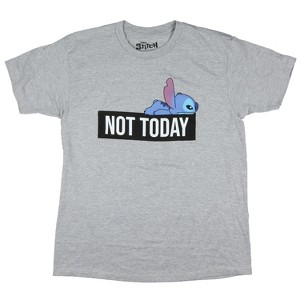 Disney Lilo & Stitch Men's Stitch Lying On His Back Not Today Graphic T-Shirt Adult - 1 of 1