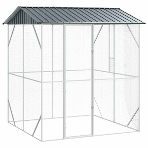 vidaXL Bird Cage Anthracite 215 x 208 x 247 cm Galvanized Steel - 1 of 4