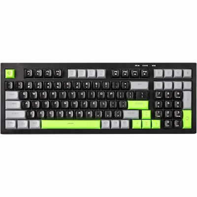 YUNZII D98 Membrane Gaming Keyboard,RGB Backlit Black & Green