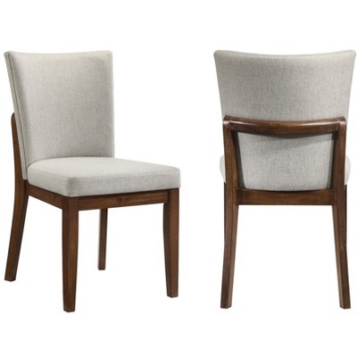 GDFStudio Beckstrom Mid-Century Upholstered Armless Dining Chairs with Curved Back