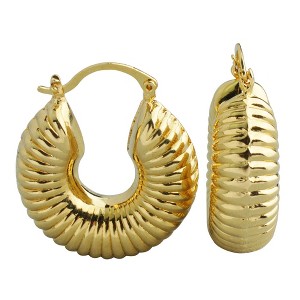 RMZ GOLD NYC Cute 14k Gold Bamboo Hoop Earrings - 1 of 4