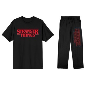 Stranger Things Adult Black T-Shirt and Black Sleep Pajama Pant Set - 1 of 1