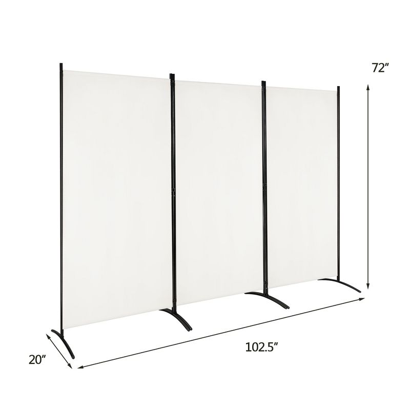 Costway 3-Panel Room Divider Folding Privacy Partition Screen for Office Room White\Black\Brown, 3 of 11