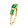 RS Pure by Ross-Simons 0.80 ct. t.w. Lab-Grown Emerald 3-Stone Ring in 18kt Gold Vermeil - 3 of 4