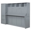 YOOCOZZ Murphy Bed with Top Shelves, Side Wardrobe and 2 Storage Drawers - 3 of 4