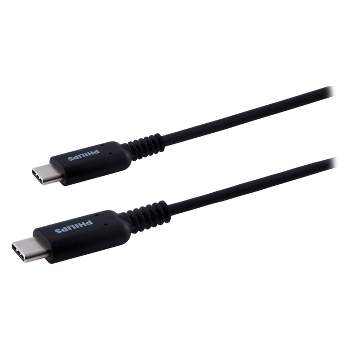 Philips 6' Cable, USB-C to USB-C 60W Charge - Black