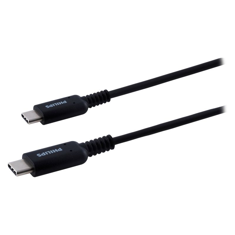 Philips 6' Cable, USB-C to USB-C 60W Charge - Black, 1 of 8