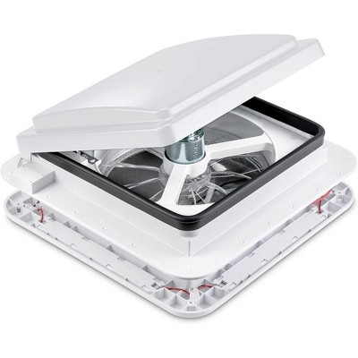 Hike Crew RV Accessories, 11” RV Roof Vent Fan W/LED Light - White