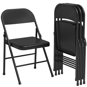 Folding Chairs 2/4 Pack, Foldable Chairs with Metal Frame Hold Up to 350 Pounds - 1 of 4