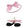 Hudson Baby Infant Girl Headband and Socks Giftset, Blush Mint, One Size - 4 of 4