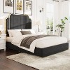 NicBex Queen Upholstered Bed Frame with 59.06" Tall Headboard,Wood Platform Bed with Golden Plating Trim,Easy Assembly,No Box Spring Needed - 2 of 4