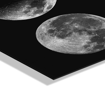 Mod Moon Phases Black and White Acrylic Wall Art