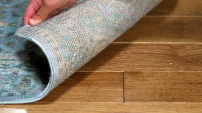 Luxor Turquoise and Beige Hand-Knotted Runner Rug