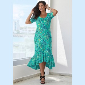 Jessica London Stretch Knit Flounce Hem Maxi Dress - 1 of 3