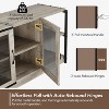 Farmhouse TV Stand for 75/80 inches TVs, Entertainment Center with Storage Cabinet and Mesh Doors, Industrial Media Console Cabinet Table - 3 of 4