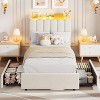 GAOMON Bed Frame with Storage Headboard, Kids Bed Frame with 2 Drawers, Boucle Upholstered Platform Bed for Girls - 3 of 4