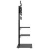 Aghana Digitals 3-Tier Swivel Corner TV Stand with Storage, 32-65 Inch, Black Steel & Glass, VESA - 4 of 4