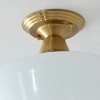 Dewdrop Semi Flush Mount Light, Classic Brass Ceiling Fixture with Opal Glass Dome for Kitchen or Hallway - 4 of 4