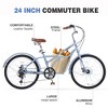 YONWAY 24 Inch Cruiser Bike, 6 Speeds Hybrid Bikes With Dual Disc Brake Suitable For Leisure Riding And Long-distance Commuting - 4 of 4
