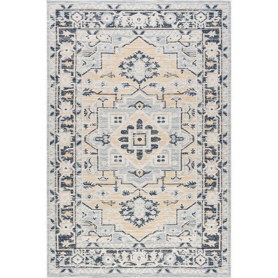 Jamie Blue and Brown Reversible Synthetic Area Rug