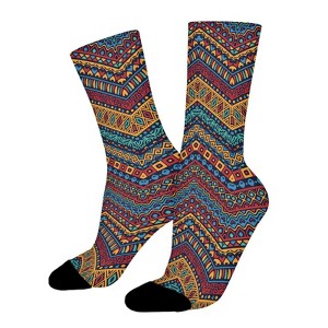 African Dashiki Women Printed Crew Socks Funny Funky Socks Soft Polyester Novelty Gifts for Artists Men - 1 of 1