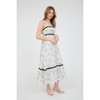 August Sky Women's Wavy Contrast Sleeveless Floral Midi Dress - 3 of 4