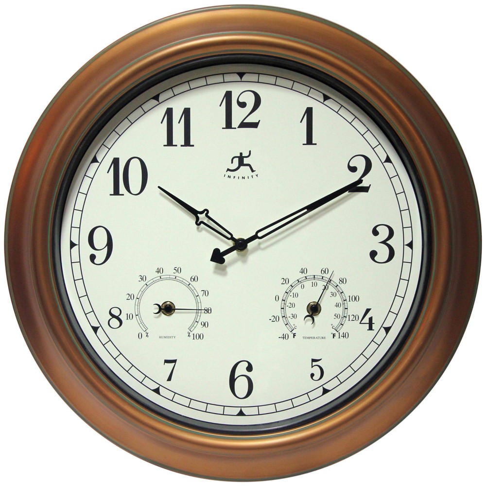 Photos - Wall Clock 18" Craftsman Round /Thermometer Bronze - Infinity Instruments
