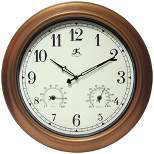 18" Craftsman Round Wall Clock/Thermometer Bronze - Infinity Instruments