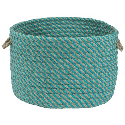 Colonial Mills Cabana Basket - Teal 13"x13"x9"  100% Polypropylene Round