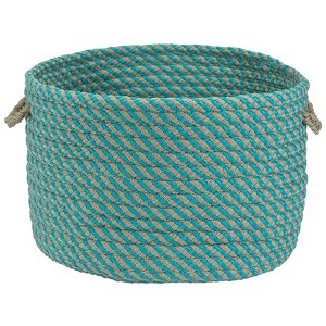 Colonial Mills Cabana Basket - Teal 13"x13"x9"  100% Polypropylene Round - 1 of 4