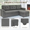 MOONMISS 86" L-Shaped Polyester Fabric Reversible Sectional Sofa/Storage Chaise with Tufted Back Cushions and Track Arms - 3 of 4
