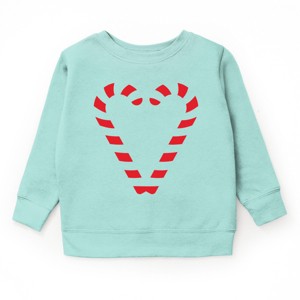 Candy Cane Heart - Toddler Graphic Sweatshirt and Youth Graphic Sweatshirt - 1 of 2