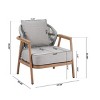 Coolbibila 1 Piece Outdoor Rope Club Chair,Fabric Upholstered Outdoor Armrests Chair,Patio Club Chair With Rope Backrest And Wooden Frame - 4 of 4