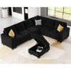 Belffin Modular Velvet Tufted Small Ottoman - 4 of 4