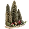 Northlight Frosted Bottle Brush Tree Trio Christmas Decoration - 10.25" - 3 of 4