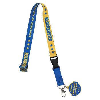 Blockbuster Employee Of The Month 22 Inch Blue & Yellow Lanyard With ID Holder
