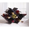 Kamenstein Butterfly Countertop Free-Standing Wooden Wine Rack, Dark Brown, 8-Bottle - 4 of 4